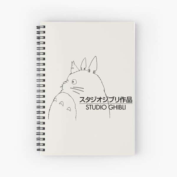 Ghibli inspired black and white doodle art Notebook by