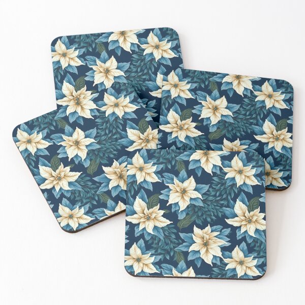 Item preview, Blue and White Christmas Flower, Poinsettia designed and sold by Hibiskusmond.