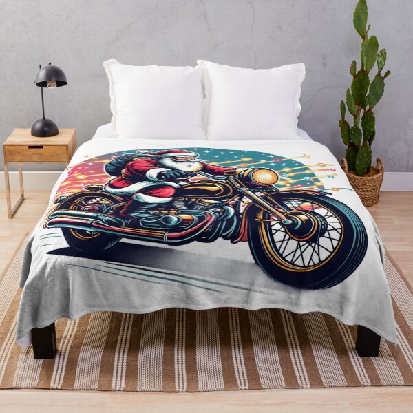 Item preview, Santa Claus on an adventure tour with a vintage motorcycle designed and sold by byaz3.