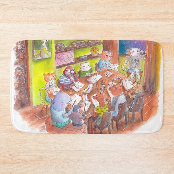 Item preview, Penguin, whale, cats and other animals having an art jam party. designed and sold by PenguinGirl-Art.