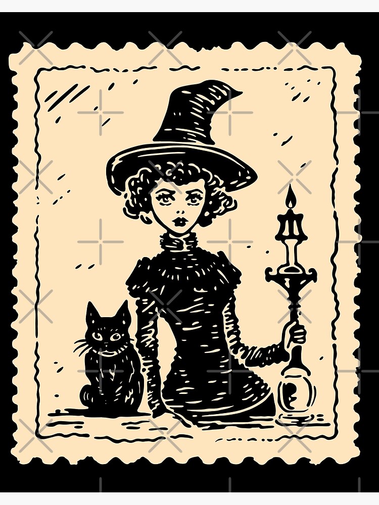 Witch familiar Black cat silhouette doormat Halloween