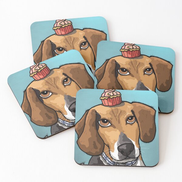 Item preview, BEAGLE WITH CUPCAKE designed and sold by sunnyandpea.