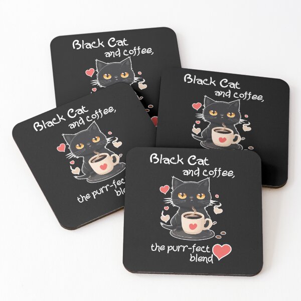 Item preview, Black cat and coffee, the purr-fect blend designed and sold by typecrafted.