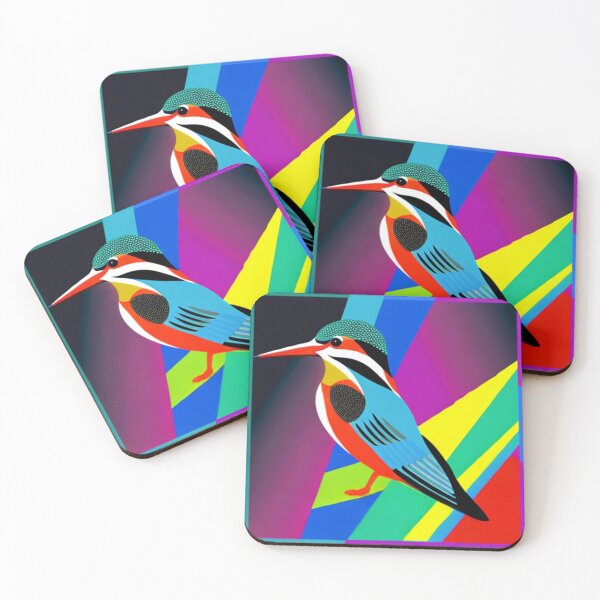 Item preview, Kingfisher bird pop art illustration vibrant designed and sold by Meena-tta.