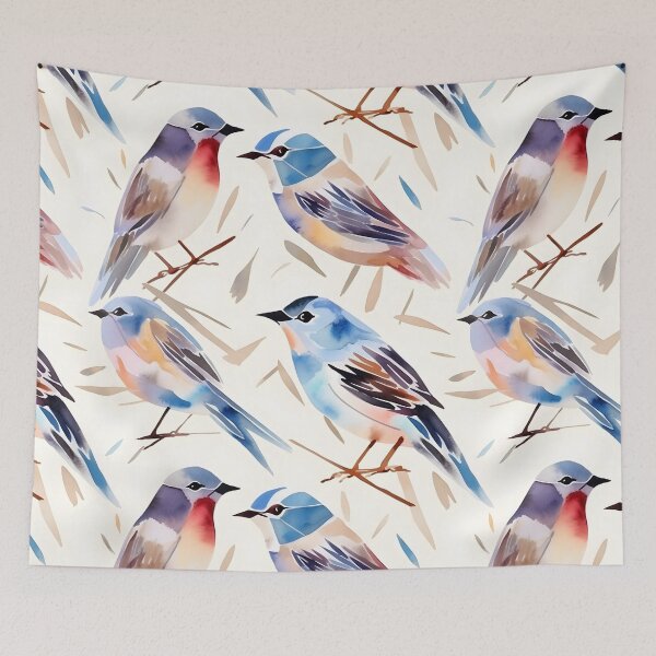 Item preview, Sparrow Pattern  Watercolor Abstract Geometric Birds designed and sold by LynZorHome.