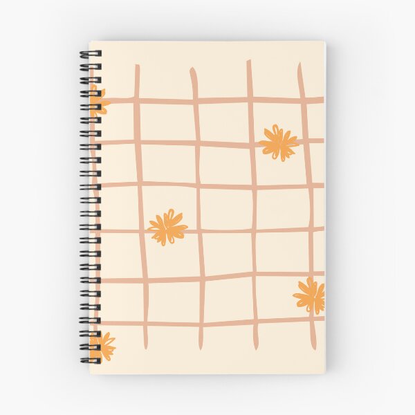 Item preview, Warm yellow and orange grid pattern with autumn flowers designed and sold by Dilerte.