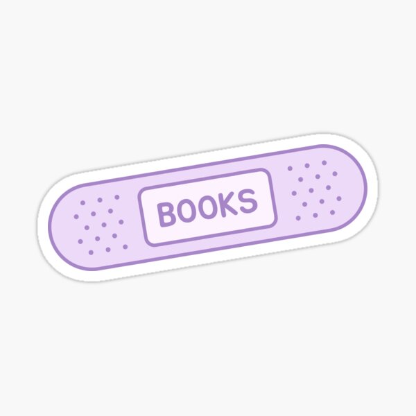 Item preview, bookish bandage purple books designed and sold by catdiasart.