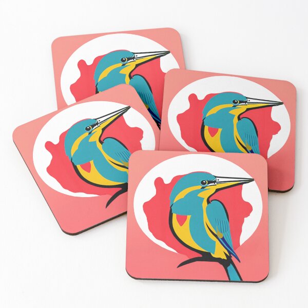 Item preview, Kingfisher bird pop art illustration vibrant designed and sold by Meena-tta.