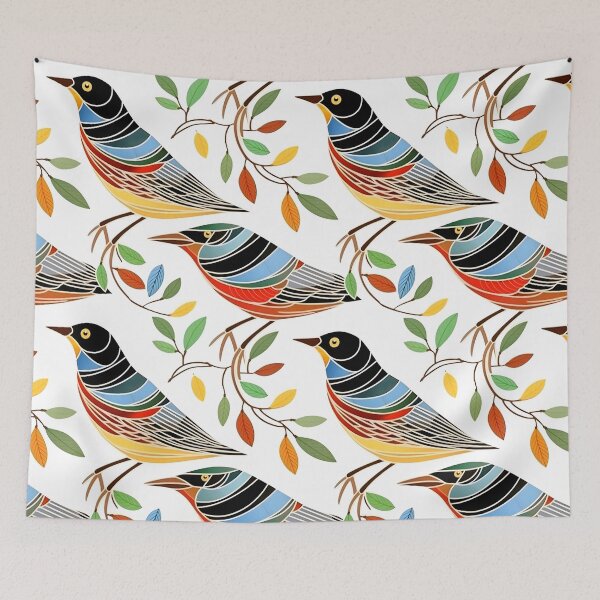 Item preview, Sparrow Pattern Abstract Geometric Birds designed and sold by LynZorHome.