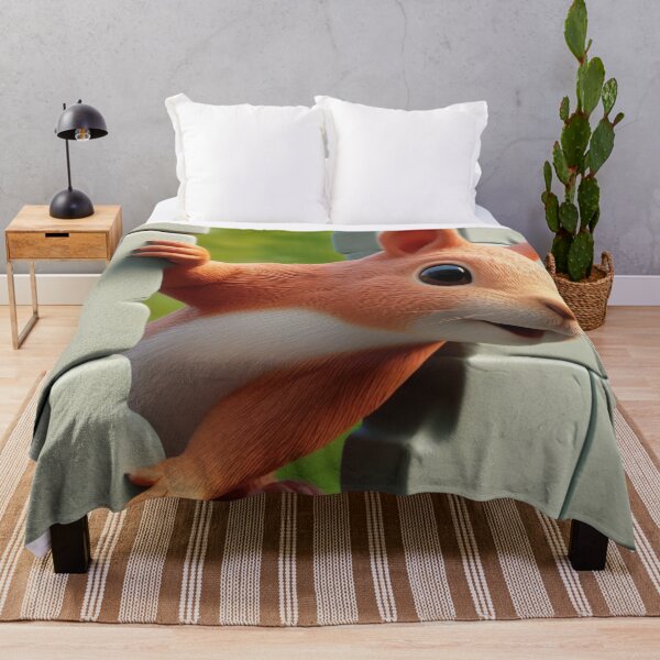 Item preview, 3D Squirrel Pattern Throw Blanket designed and sold by PPKStore.