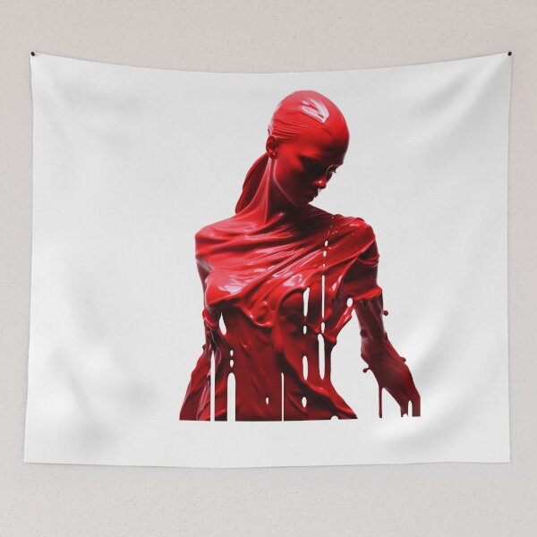 Item preview, Abstract Portrait of a Woman as a liquid red paint silhouette designed and sold by ManuelAndreas.