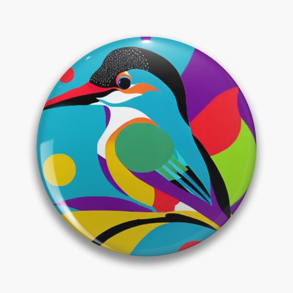 Item preview, Kingfisher bird pop art illustration vibrant designed and sold by Meena-tta.