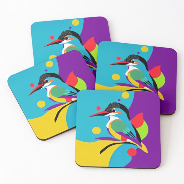 Item preview, Kingfisher bird pop art illustration vibrant designed and sold by Meena-tta.