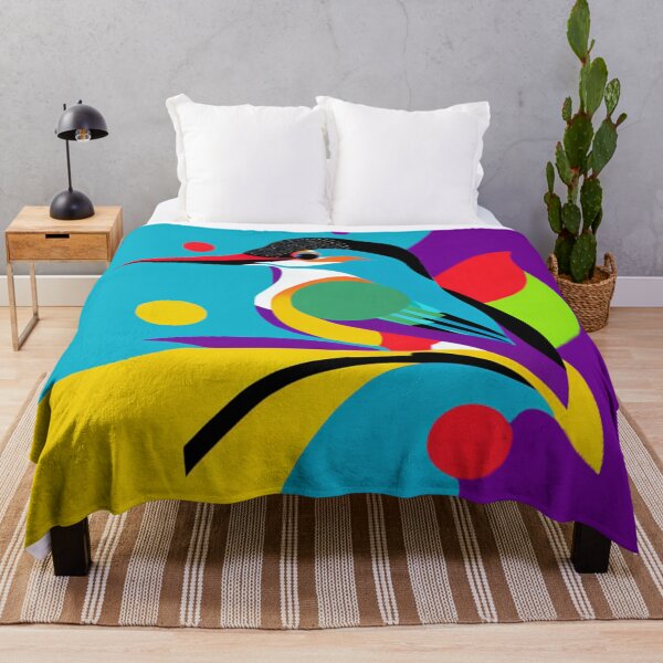 Item preview, Kingfisher bird pop art illustration vibrant designed and sold by Meena-tta.