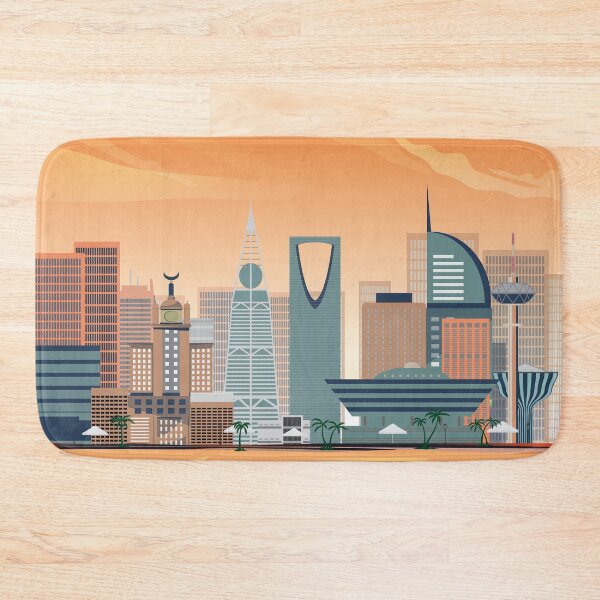 Item preview, Saudi arabia desert city travel poster wall art designed and sold by Arctic frame studio.