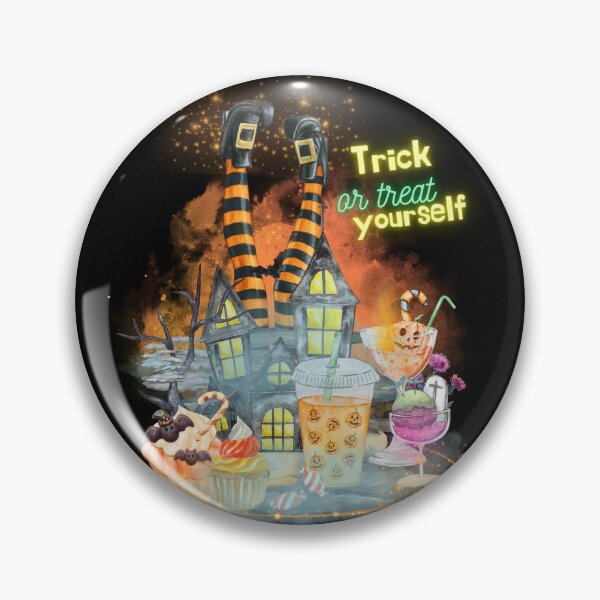 Item preview, Halloween "Trick or Treat Yourself" graphic design, Spooky Autumn Vibes, dark version designed and sold by Lunardreams54.