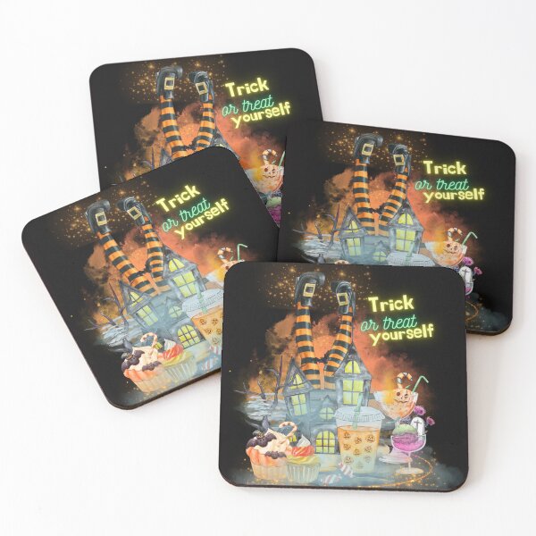 Item preview, Halloween "Trick or Treat Yourself" graphic design, Spooky Autumn Vibes, dark version designed and sold by Lunardreams54.