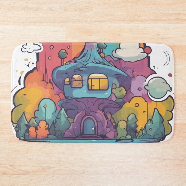 Item preview, Mushroom Haven: The Whimsical Home under the Rainbow designed and sold by TrendyMingle.