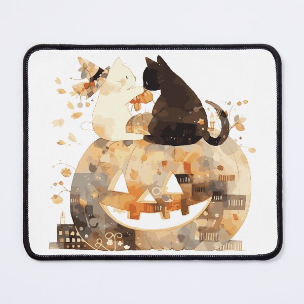 Item preview, Couple cats on pumpkin - Halloween night designed and sold by Paint U by Krisanee.