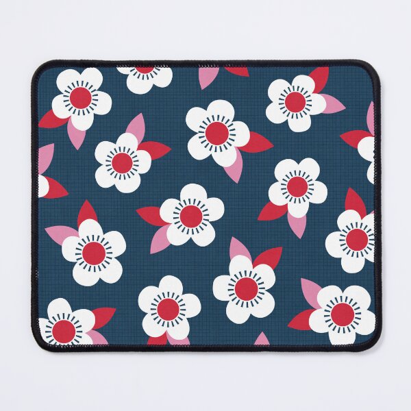Item preview, Mod blossoms on Navy Blue designed and sold by Daisy Beatrice.