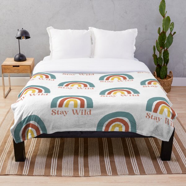 Item preview, Aesthetic 'Stay Wild' Boho Rainbow  designed and sold by CreativeCanvas6.