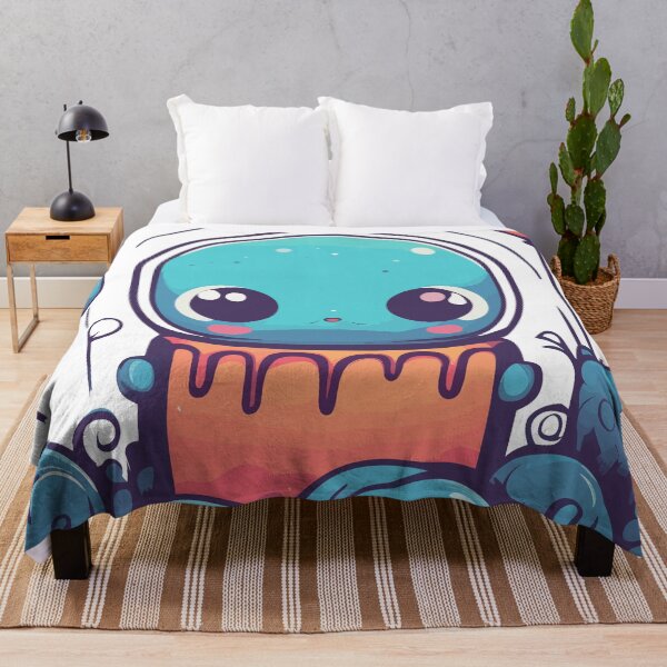 Item preview, Cute Extraterrestrial: The Blue Alien with a Balloon designed and sold by TrendyMingle.