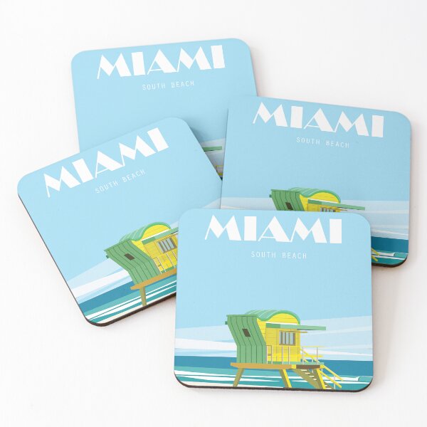 Item preview, Miamia beach travel poster miami beach wall art designed and sold by Arctic frame studio.