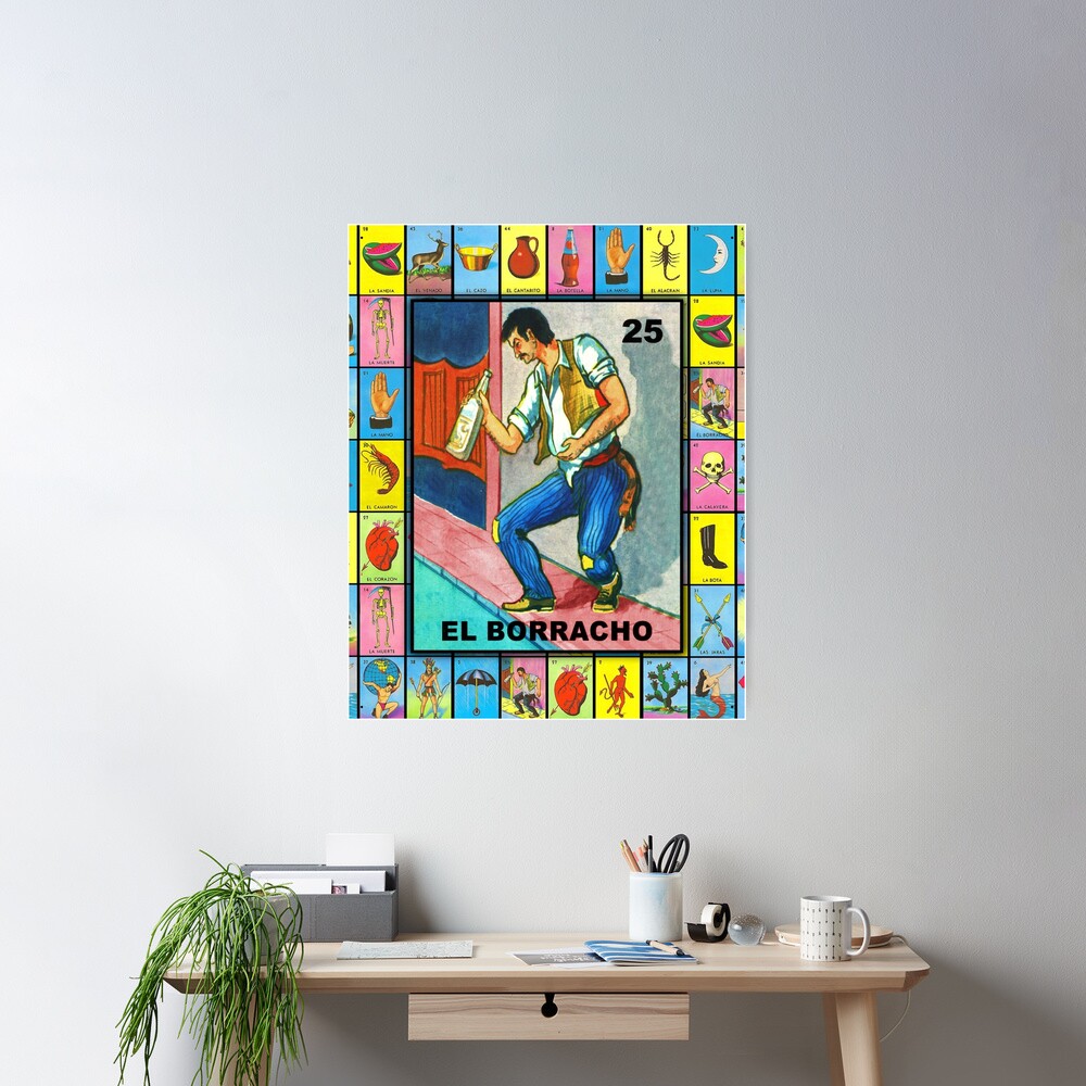 Mens El Borracho Vintage Funny Party T-Shirt : Drunk Loteria Mens El Borracho Vintage Funny Party T-Shirt : Drunk Loteria