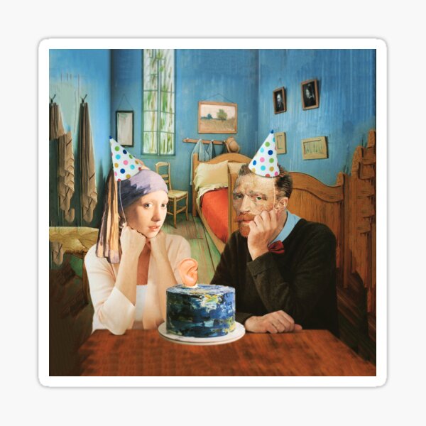 Item preview, Vincent Van Gogh Birthday Cake Artist Party Funny Painting designed and sold by Under-TheTable.