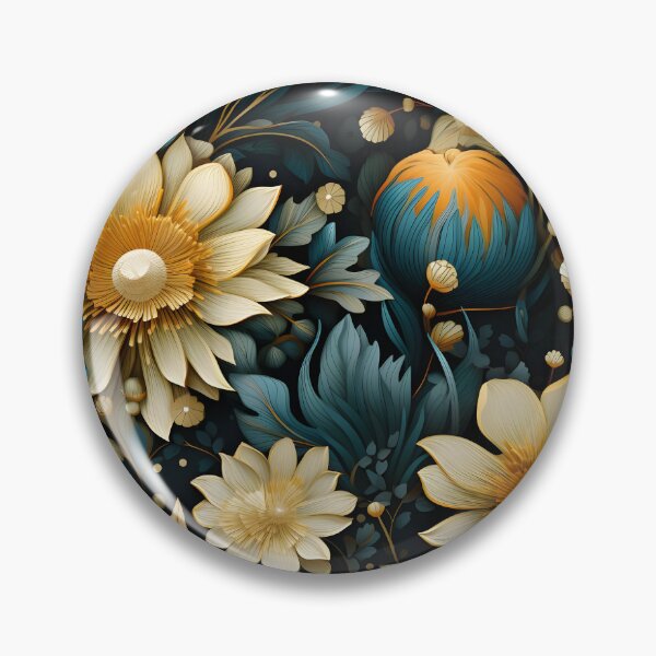 Item preview, 3D  Flower Field Gold Blue Realistic Floral Pattern Design designed and sold by HitoVision.