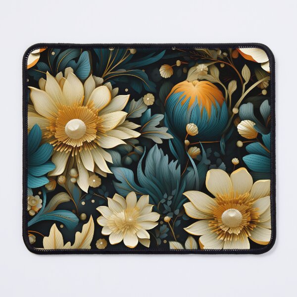 Item preview, 3D  Flower Field Gold Blue Realistic Floral Pattern Design designed and sold by HitoVision.