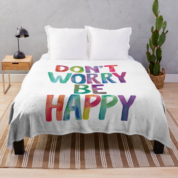 Item preview, Don't Worry Be Happy ffffff designed and sold by MotivatedType.