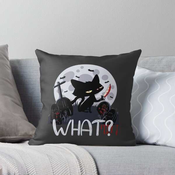 Item preview, Scary Cat Holding Knife Halloween Costume - Funny Black Cat What designed and sold by mann-doodles.