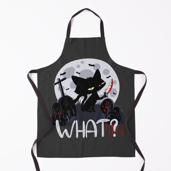Item preview, Scary Cat Holding Knife Halloween Costume - Funny Black Cat What designed and sold by mann-doodles.