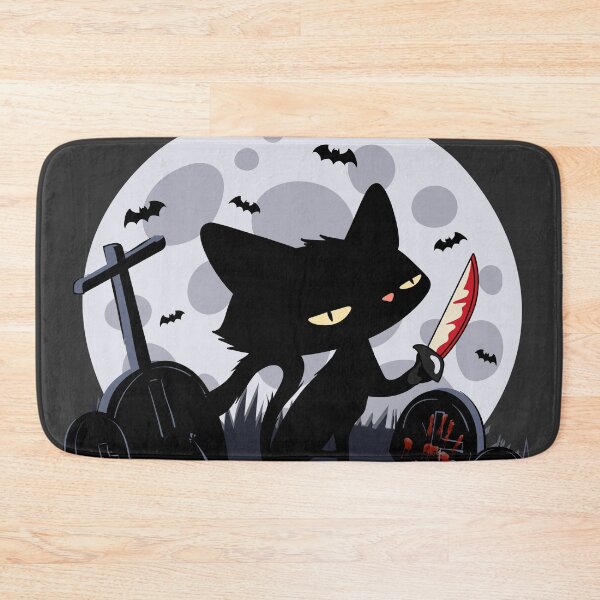 Item preview, Scary Cat Holding Knife Halloween Costume - Funny Black Cat What designed and sold by mann-doodles.
