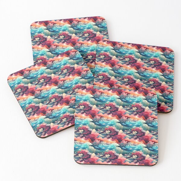 Item preview, The great wave colored in oil designed and sold by PrintNstick.