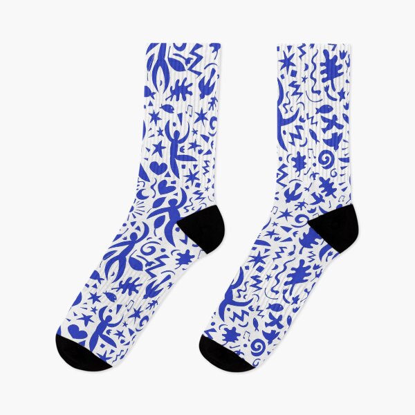 Item preview, Cuban Salsa - blue on white - contemporary dance pattern by Cecca Designs designed and sold by Cecca-Designs.