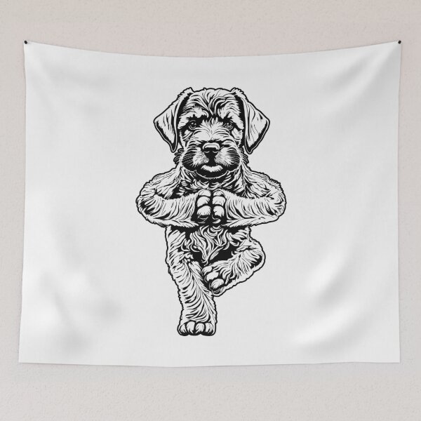 Item preview, Miniature Schnauzer Yoga Puppy Dog Tree Pose Vrikshasana designed and sold by GrandeDuc.