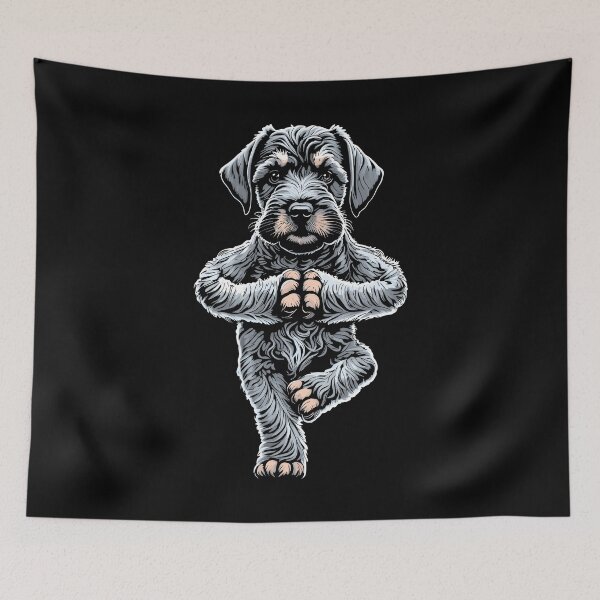 Item preview, Miniature Schnauzer Yoga Puppy Dog Tree Pose Vrikshasana designed and sold by GrandeDuc.
