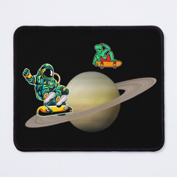 Item preview, Alien and Astronaut Skateboarding designed and sold by AmezMemes.
