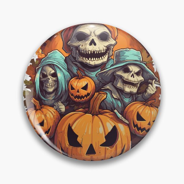 Item preview, 3 skulls and pumpkin - Halloween night designed and sold by Paint U by Krisanee.