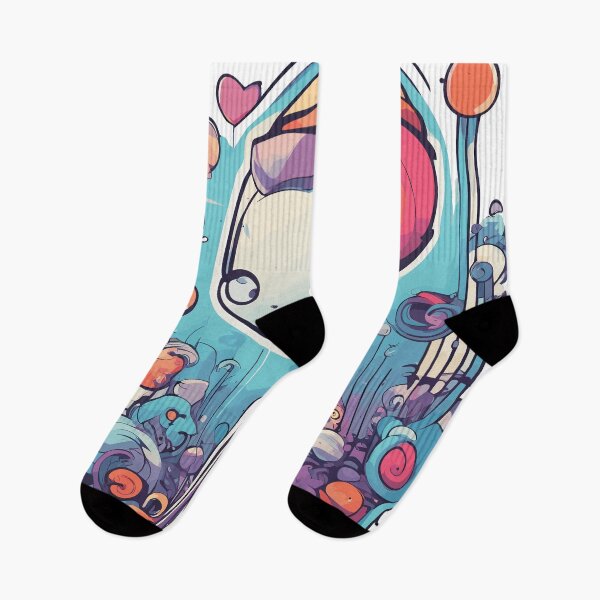 Item preview, Cosmic Whimsy: The Rainbow-Headed Extraterrestrial designed and sold by TrendyMingle.