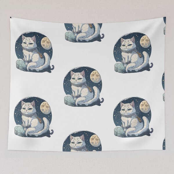 Item preview, Charming Moon Gazing Kitty designed and sold by hudaG.