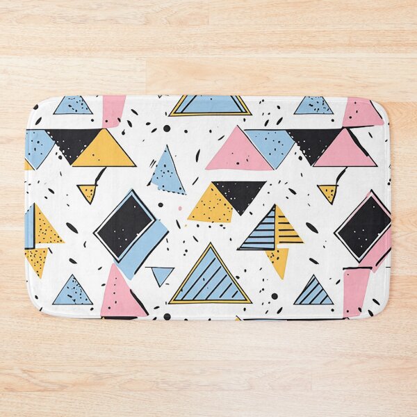 Item preview, Vibrant Harmony: Art Deco-Inspired Geometric Ensemble in Blue, Pink, and Yellow designed and sold by PaintbrushPlace.