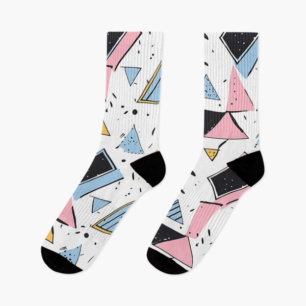 Item preview, Vibrant Harmony: Art Deco-Inspired Geometric Ensemble in Blue, Pink, and Yellow designed and sold by PaintbrushPlace.
