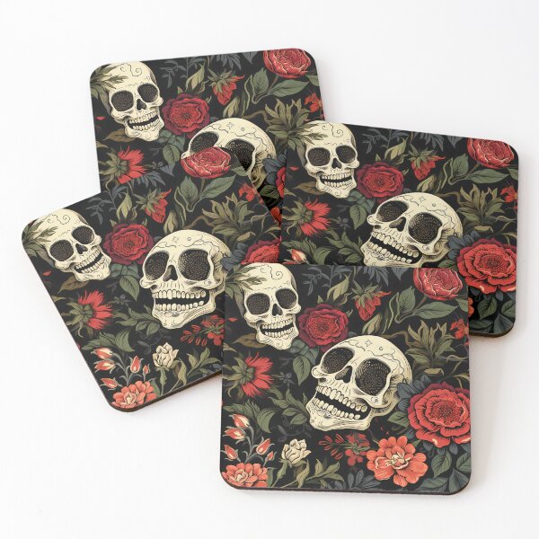 Item preview, skull and flowers pattern designed and sold by Youwanttthis.