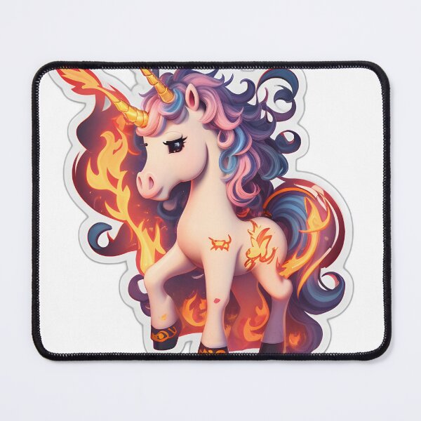 Item preview, cute unicorn on fire designed and sold by AP.