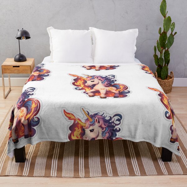 Item preview, cute unicorn on fire designed and sold by AP.