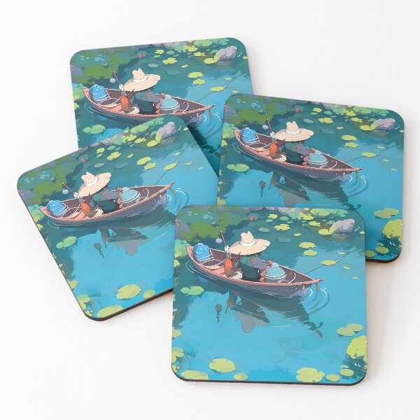 Item preview, Chill Anime fishing scene, pixel art- Relaxing designed and sold by octoboobs.
