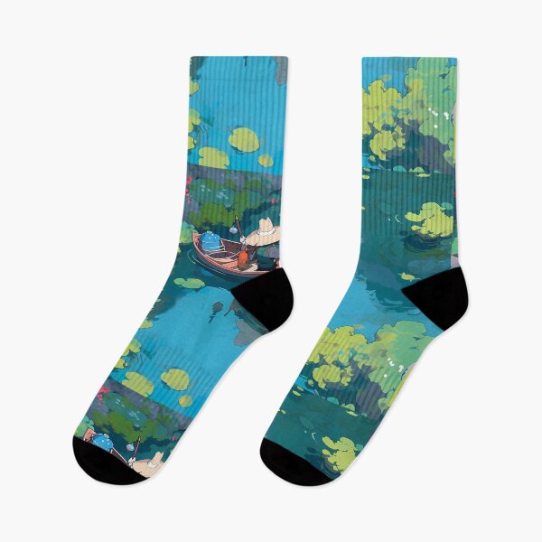Item preview, Chill Anime fishing scene, pixel art- Relaxing designed and sold by octoboobs.